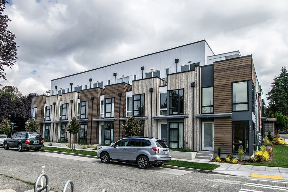 Bright Street Rowhouses by Rudd Development — completed in the Frelard neighborhood